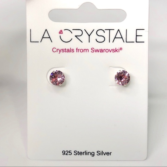 925 Sterling Silver Swarovski Crystal Earrings - Picture 4 of 8